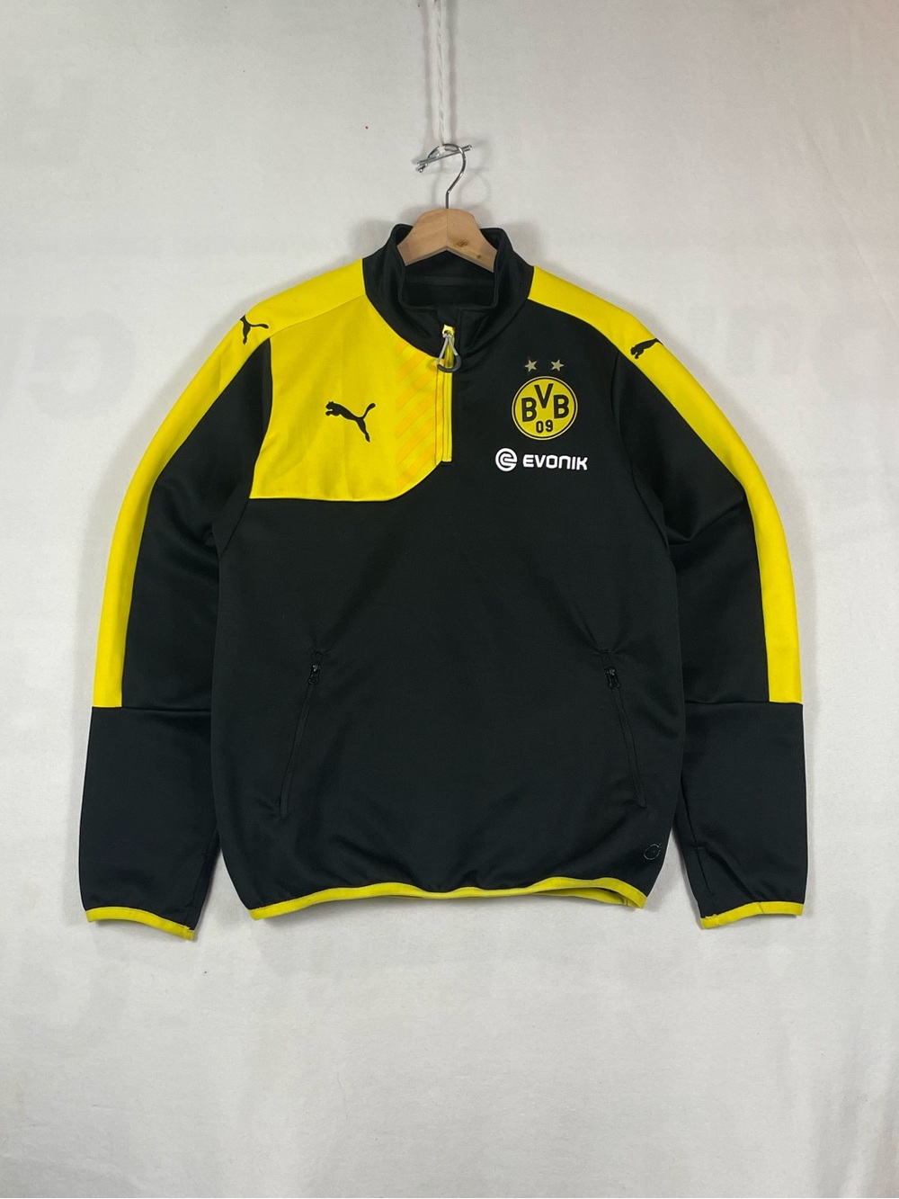 PUMA Borussia Dortmund BVB Football Soccer Quarter Zip Pullover Jacket Sz S